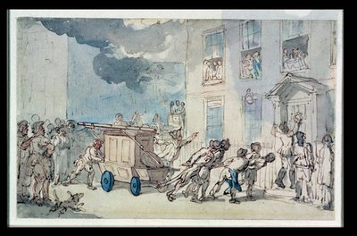 The Arrival of the Fire Engine by Thomas Rowlandson